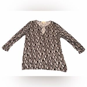 Michael Kors Snakeskin Print Tunic Top | 3/4 Sleeve | Size Medium